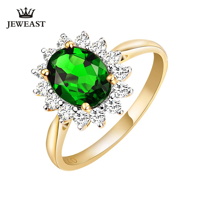ENZO Natural Diopside 18K Pure Gold 2020 New Hot Selling Top Ring Women Heart Shape For Ladies Woman Genuine Jewelry | Украшения и