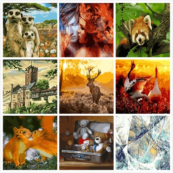 

Rythm Landscape DIY Painting By Numbers Oil Painting On Canvas Paint By Number Drop Shipping Wall Art Pictures Home Decor Gift