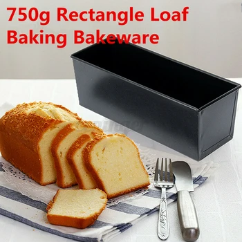 

750g Rectangle Baking Box Black Baking Pan Oven Cake Bread Toast Coating Mould Nonstick Tin Box Bakeware Pan Kitchen Gadgets