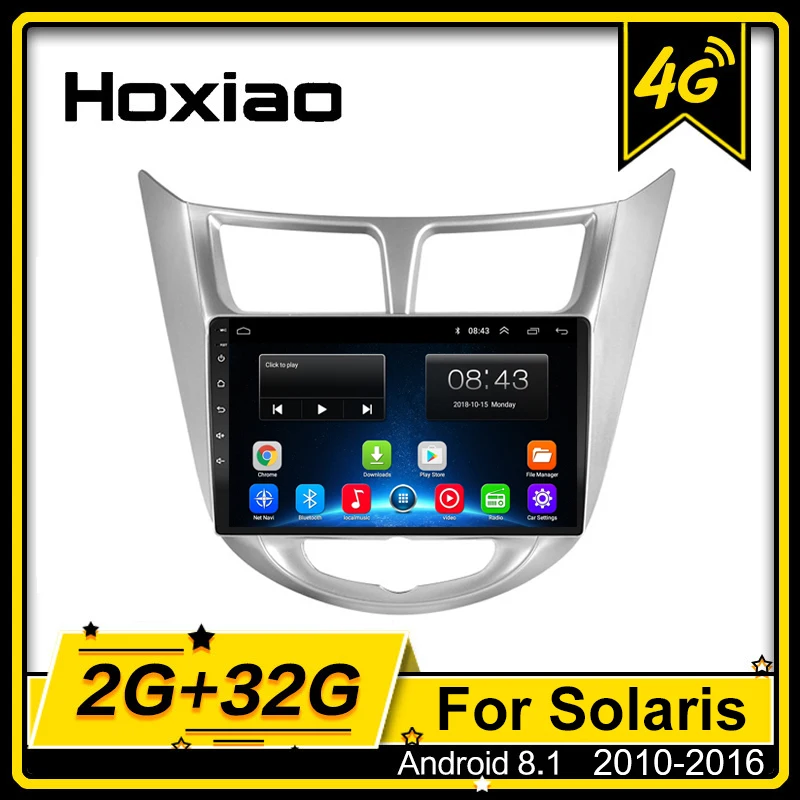 Автомобильный мультимедийный видеоплеер 2 Din Android 8 1 4G Bluetooth GPS навигация для Hyundai