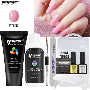 

Yayoge Poly Gel Set for nails extension Gel Polish Quick Building UV Builder gel Poly Extension nail art Set UK warehouse