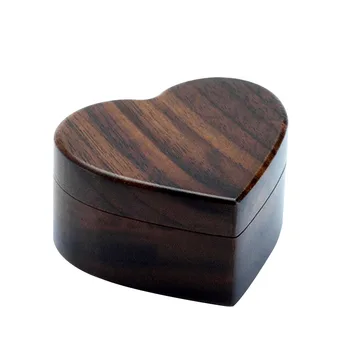 

Jewellery Storage Anniversary Gift Mini Pocket Proposal Heart Shaped Rustic Wedding Magnetic Lid Wooden Ring Box Vintage Trinket