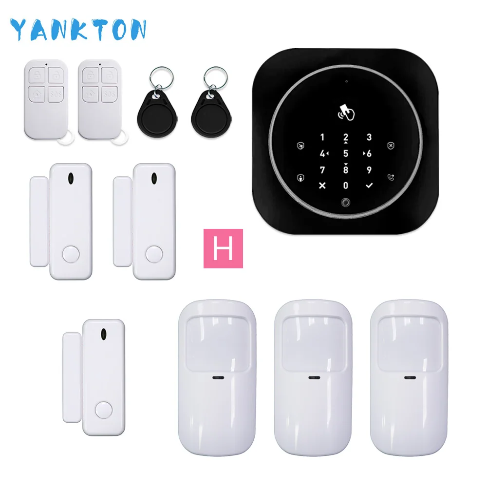 YK-029-G10-Black-H Беспроводная GSM сигнализация 433 МГц домашняя Sercurity охранная сигнализация хост поддержка iOS и Android система Датчик и детектор Автоматическая сигнализация - Цвет: YK-029-G10-Black-H