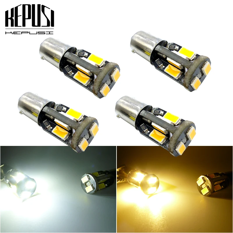 

4PCS BA9S 233 T4W T11 canbus led Light LED Car marker light reading dome Lamp Auto parking bulbs 12V White yellow amber