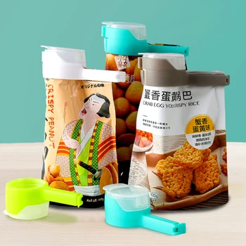 

4pc Seal Pour Food Storage Bag Clip Snack Sealing Clip Keeping Fresh Sealer Clamp Plastic Helper Food Saver Travel Kitchen Tools