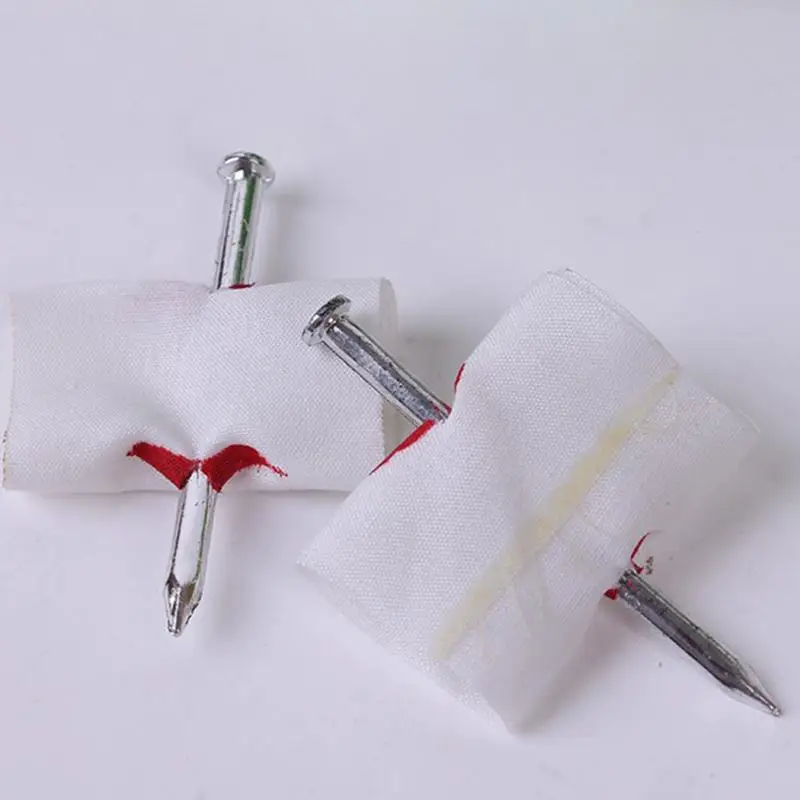 Joke Prank Magic Novelty Trick Fake Bloody Nail Bandage Through Finger Novelty Fancy Dress Prank Party Gags Jokes Simulation