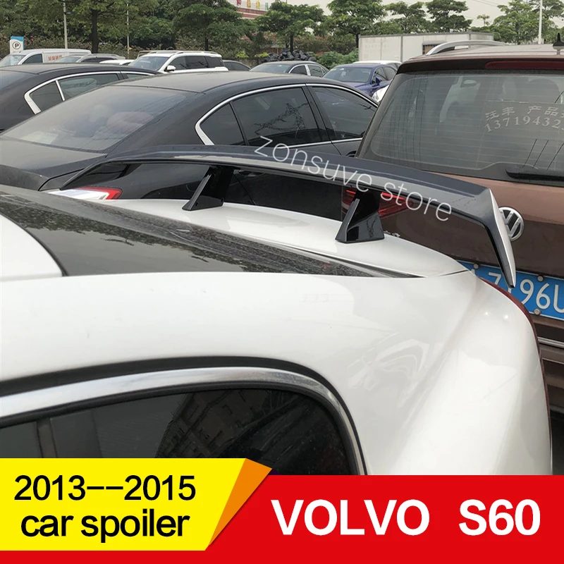 Используется для volvo s60 спойлер 2012- год ABS пластик Материал заднее декоративное крыло EX стиль GT Спортивные Аксессуары