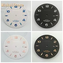 Corgeut 35,5 мм черный/белый стерильный циферблат подходит для ETA 2836 2824, Miyota 8215 8205 821A 82 серия Mingzhu DG 2813 3804 механизм