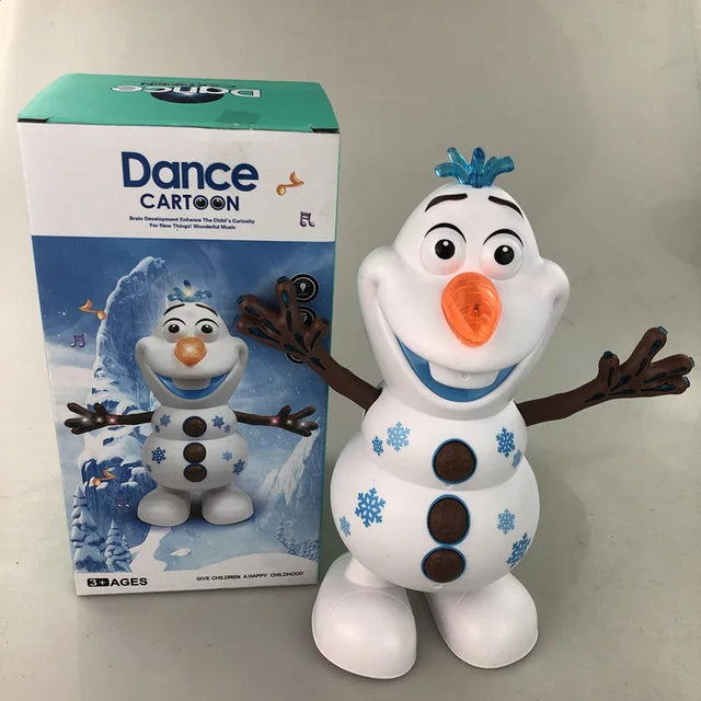 Dancing Snowman Olaf Robot With Led Music Flashlight Electric Action Figure Model Kids Toy Animatronics Figurine 3