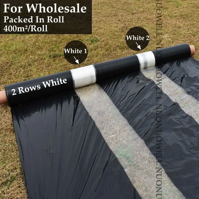 Wholesale 400m²/Roll Black White Agriculture Film Farm Planting Mulching Film Plants Pest Weed Control Plastic Growing Film