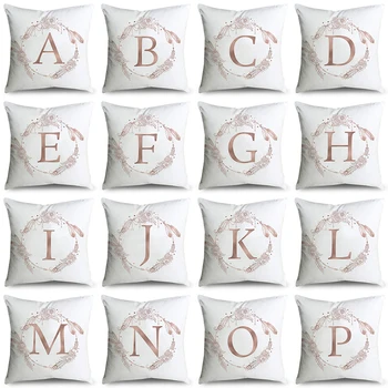 

Decorative English alphabet letter cushion cover polyester bohemian geometric home decoration chair car sofa pillow case
