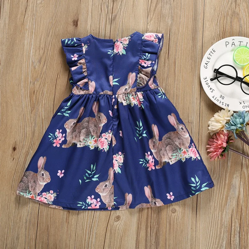 Платье для маленьких девочек; платье принцессы с рисунком кролика; одежда для детей; Детские платья для девочек; костюм на Пасху