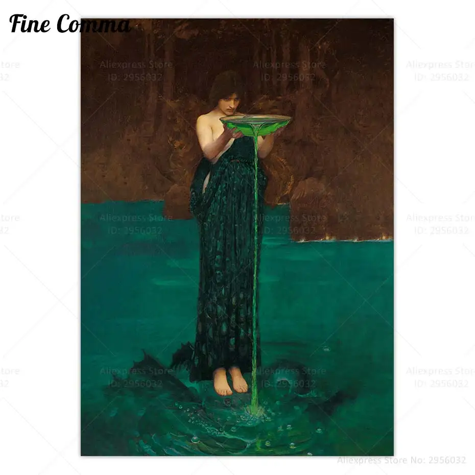 Фото Circe пригласительная Иоанна Уильяма гидродом винтажный постер с рисунком ведьмы языческая богиня настенная Печать на холсте мифологическое настенное искусство №2
