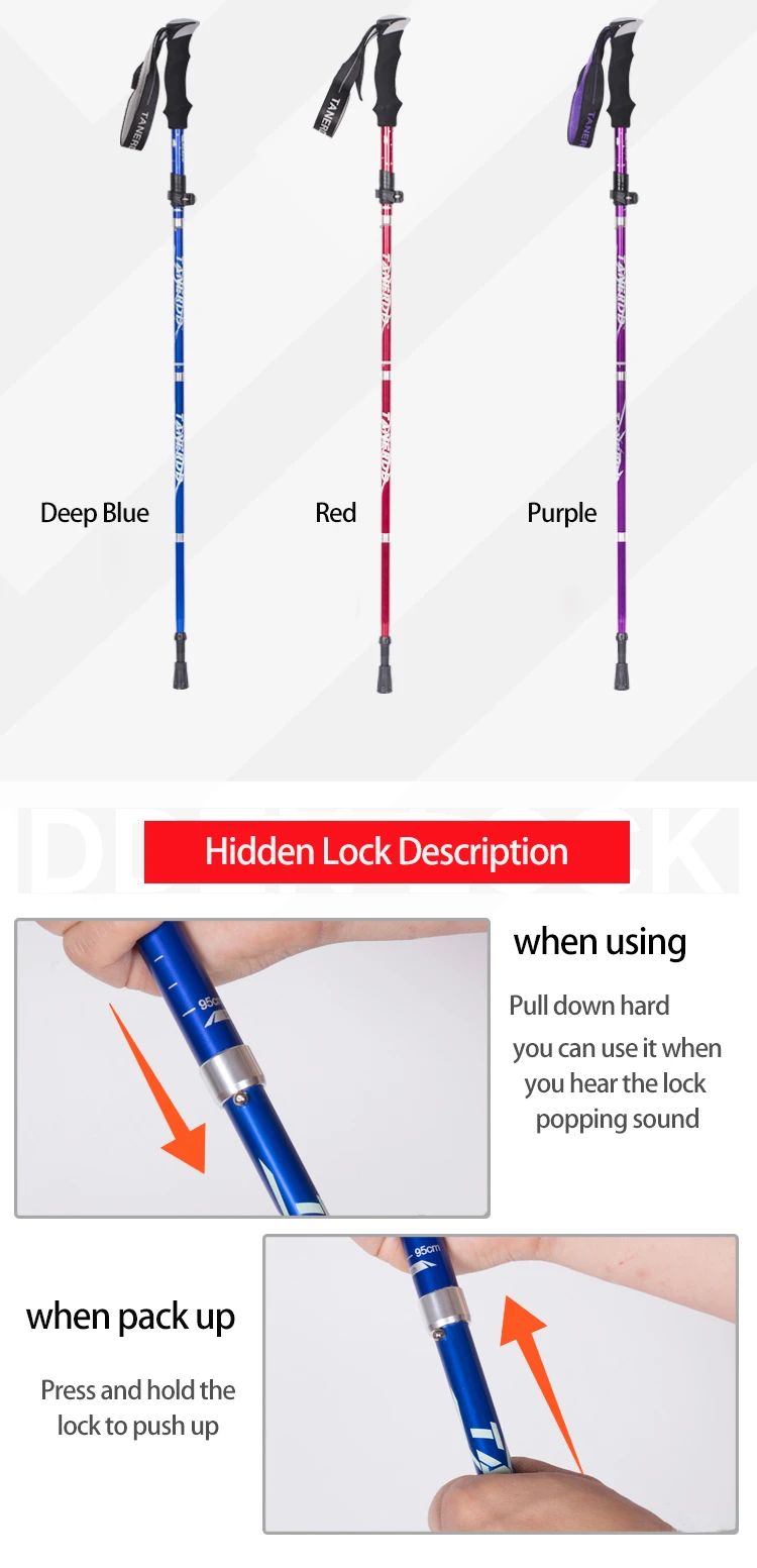 1Stück Nordic Walking Stick - Outdoor tragbarer faltbarer ultraleichter Trekking Pole Nordic Walking Wandern Berg Camping