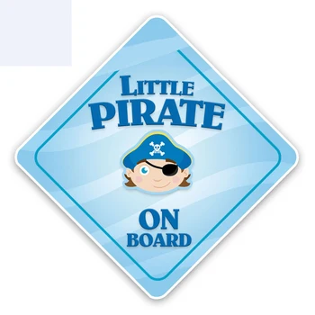 

Personality Car Sticker Interesting Pirate BABY ON BOARD Colored Warning Sign Decoration Waterproof Sunscreen,14CM*14CM