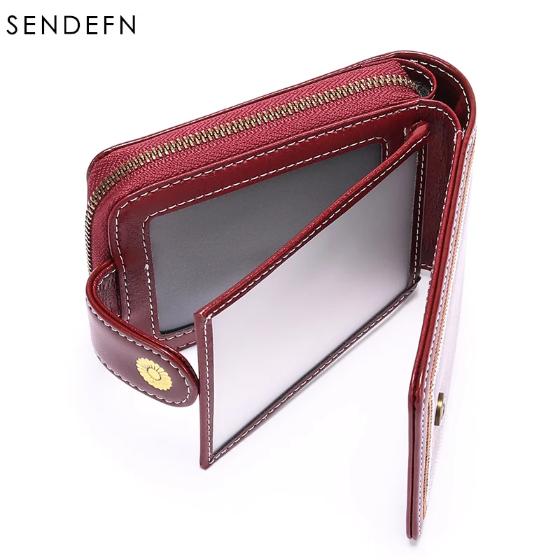 SENDEFN RFID трехслойный женский кожаный кошелек держатель для карт с застежкой денег