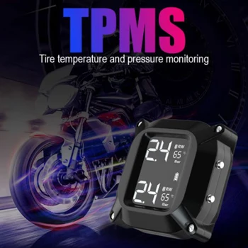 

Real-time Wireless Sensing TPMS Waterproof XM6 Motorbike External Digital Display Tire Pressure Monitoring Alarm System Kit