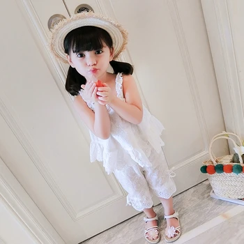 

Kids Girls White Color Sling Clothing Set