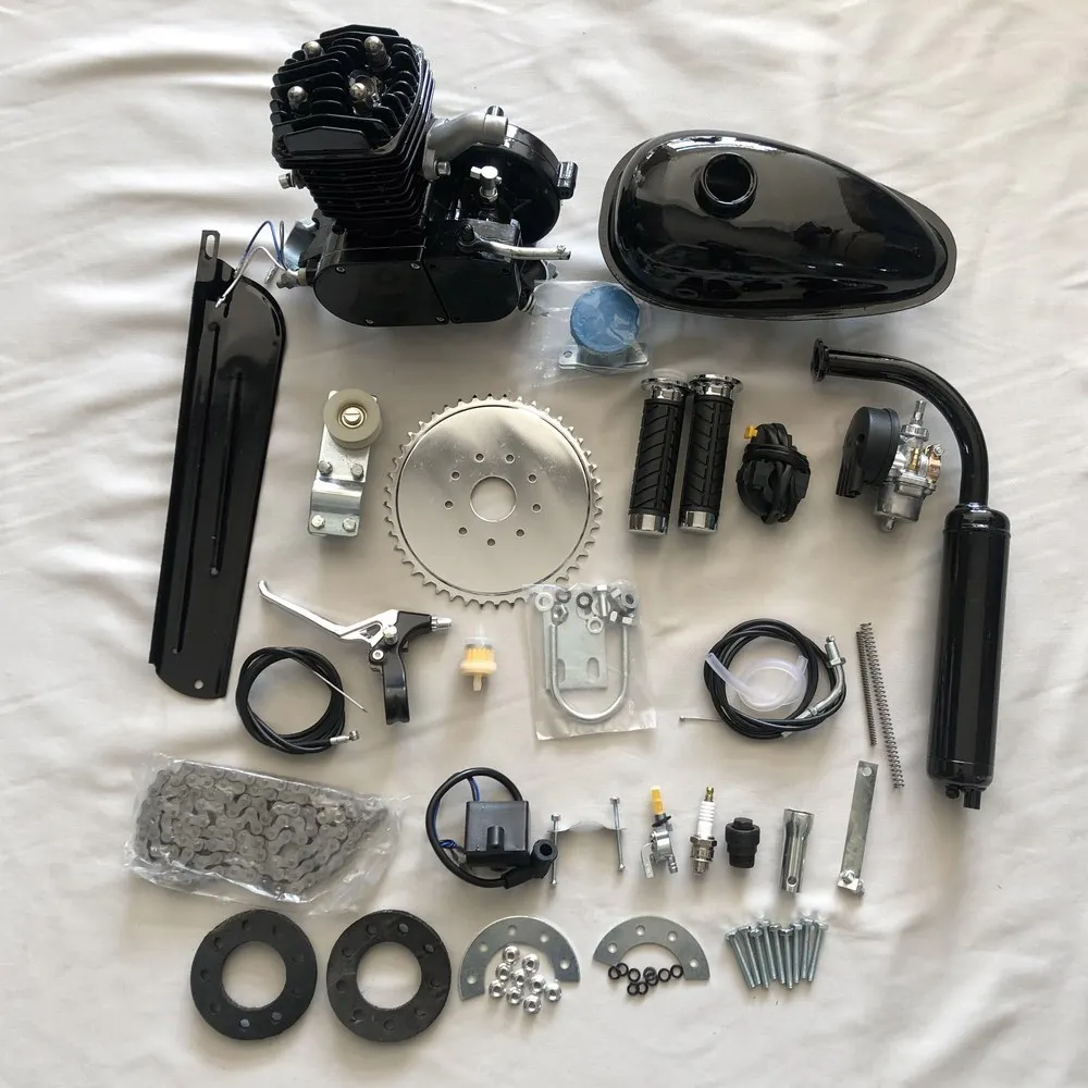 80cc 2 Bicycle Motorcycle Stroke Gasoline Engine Kit For DIY Electric Bicycle Mountain Bike Complete Set Bike Gas Engine Motor