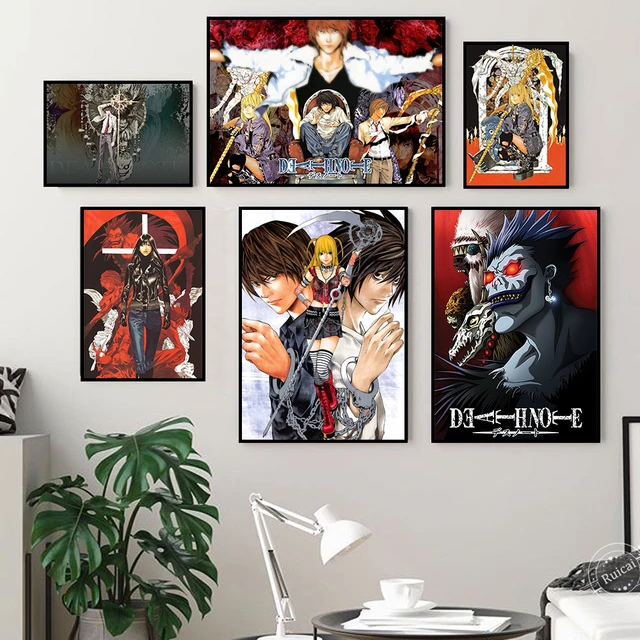 Série anime clássico nota da morte cartazes de papel revestido branco  cartaz sala decoração arte pintura parede adesivo imagem decoração da sua  casa - AliExpress