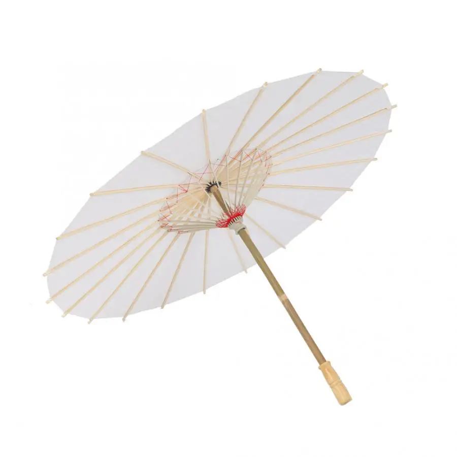 

Classic White Color DIY Paper Umbrella Parasol Wedding Bridal Party Decor Photo Prop Women Umbrella Japanese Cherry Blossoms