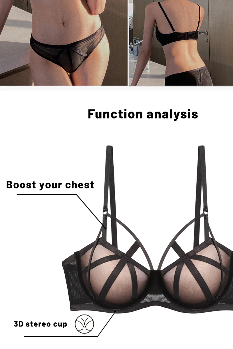 bra and panty MeooLiisy Sexy Plunge Women's Underwear Set Small Breasts Push Up Bra and Panty Set Soft Breathable Bra Set cotton bra and panty sets