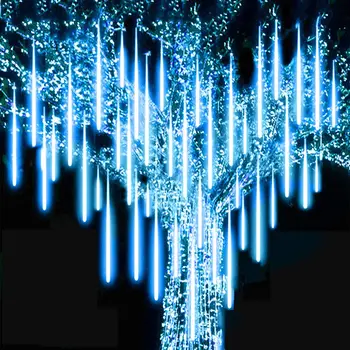

LED String Lights Meteor Shower Rain Outdoor Christmas Decoration for Home Tree EU/US Plug 30cm 50cm 80cm 8 Tubes Waterproof