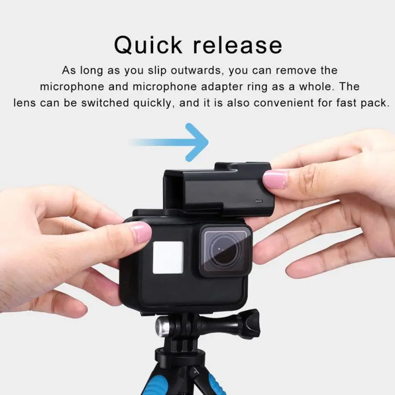 Для экшн-камеры GoPro микрофонная стойка с оригинальным стеклянным корпусом для быстроразъемного адаптера для GoPro 7/6/5 аксессуары держатель микрофона