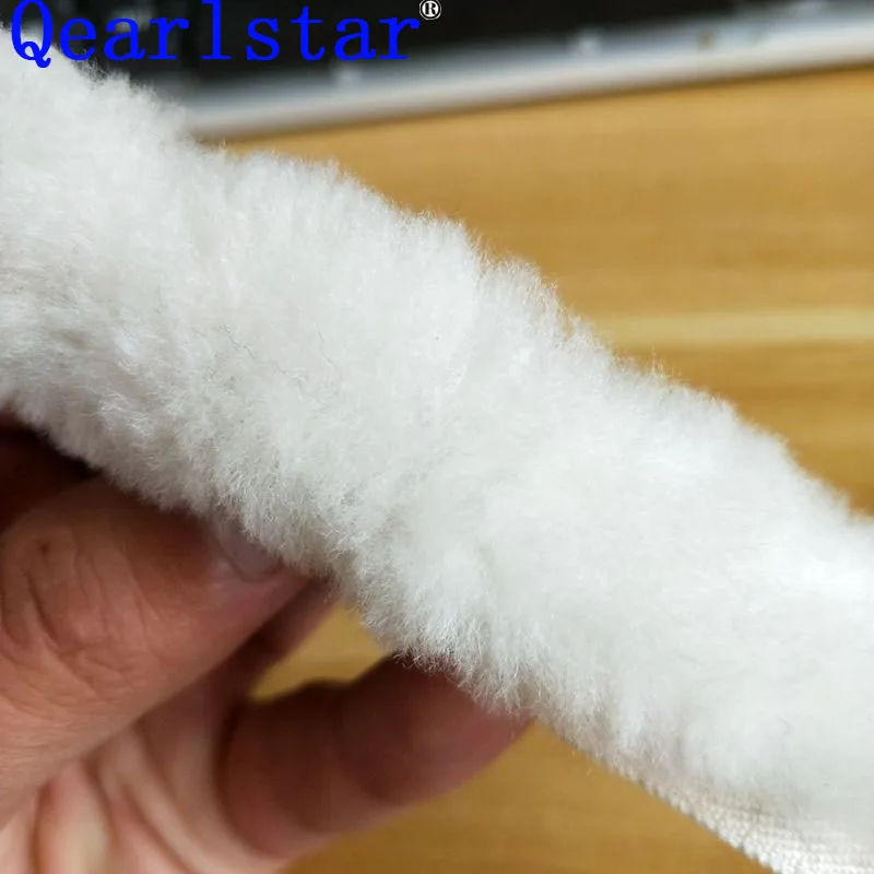 

Qearlstar 100% Natural Thickened Wool Trims Furry Clothes Accessories Genuine Wool Strips For Coat Hood Hat DIY Sewing WLC1911