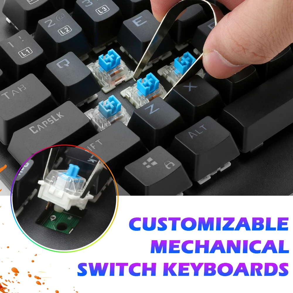 Redragon K581 SANI RGB USB Mechanical Gaming Keyboard Blue Switch Led Backlit 104 Key Wired Computer Game FPS PUG Overwatch