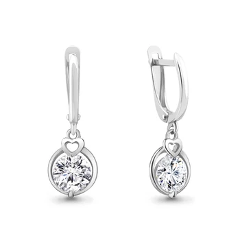 

Aquamarine long earrings with cubic zirconia, 925 sterling silver