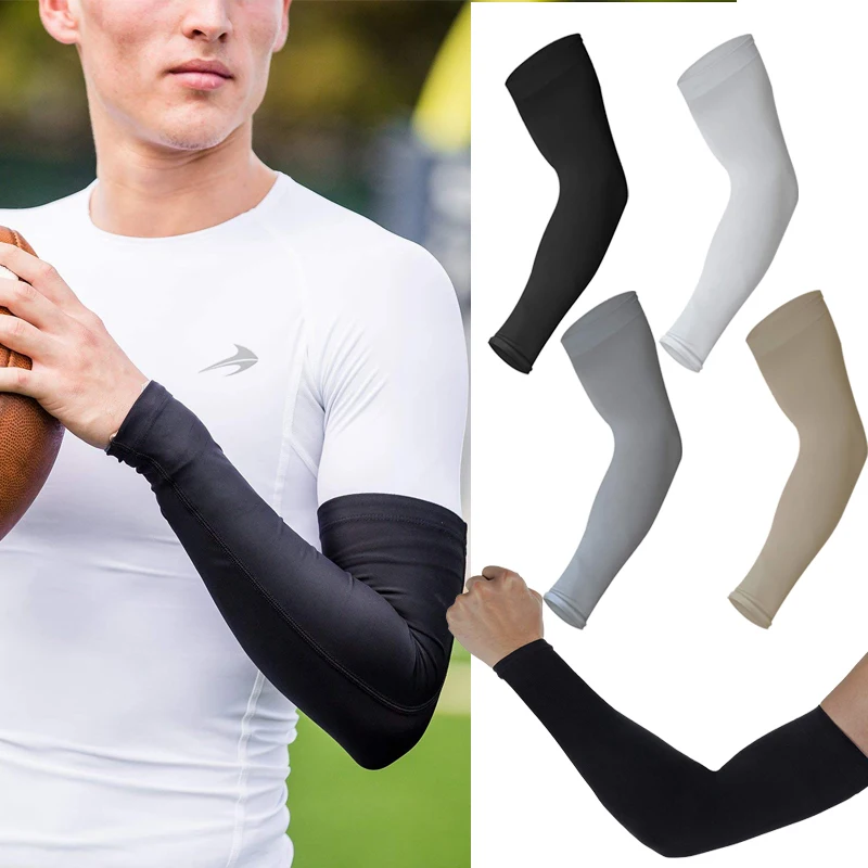 4 Pairs Unisex Cooling Arm Sleeves Cover Cycling Running UV Sun Protection Outdoor Men Nylon Cool Arm Sleeves for Hide Tattoos