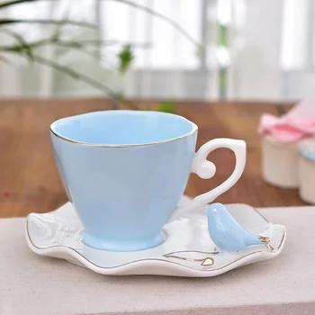 

Coffee Cup Saucer Spoon Set 220ml British Ceramic Teacup Europe Porcelain Scented Tea Cup WY80104