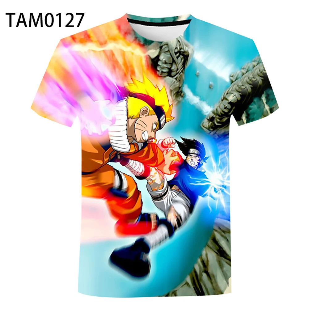 Sasuke Anime Nαruto 3D Print Men Tshirt Cartoon Akatsuki Short Sleeve Men's T-shirts Harajuku All-match Tee Tops Dropship | Мужская
