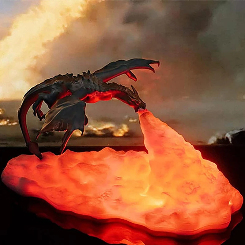 Lampe de nuit en forme de fusée et de Dragon, impression 3D, luminaire d'intérieur, idéal pour les passionnés de l'espace