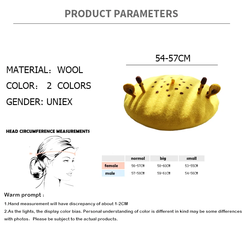 Forest Elk Ear Cute Women Girls Berets Hande Made Wool Felt Outdoor Travel Beret Hats Manual Fawn Beret Flat Cap BLM107