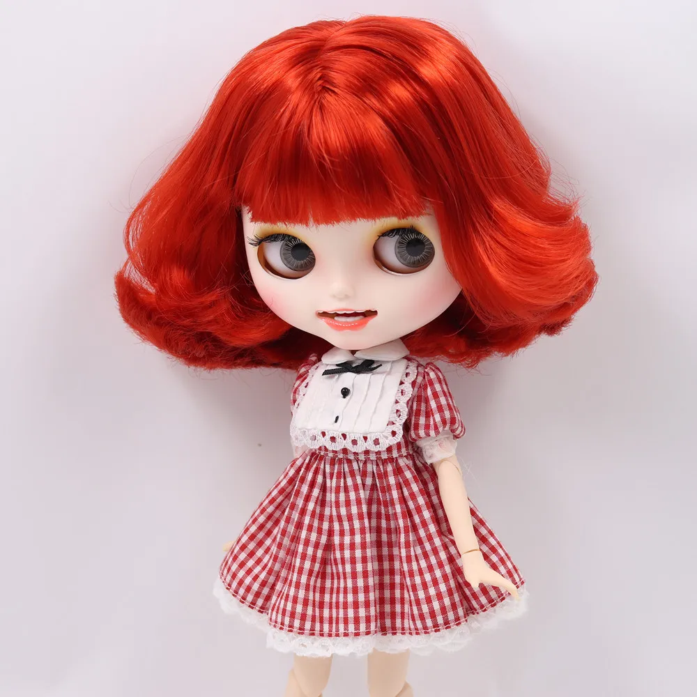 Ледяной обнаженный Blyth кукла No. BL1248 красные волосы резные губы открытый рот матовая индивидуальные лица сустава тела 1/6 bjd