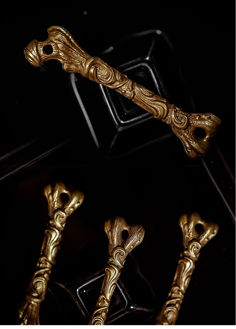Coppertist. wu узорчатый костяной бронзовый брелок латунный брелок для ключей ручной работы Золотое модное кольцо для ключей с сумочкой кулон ручной работы