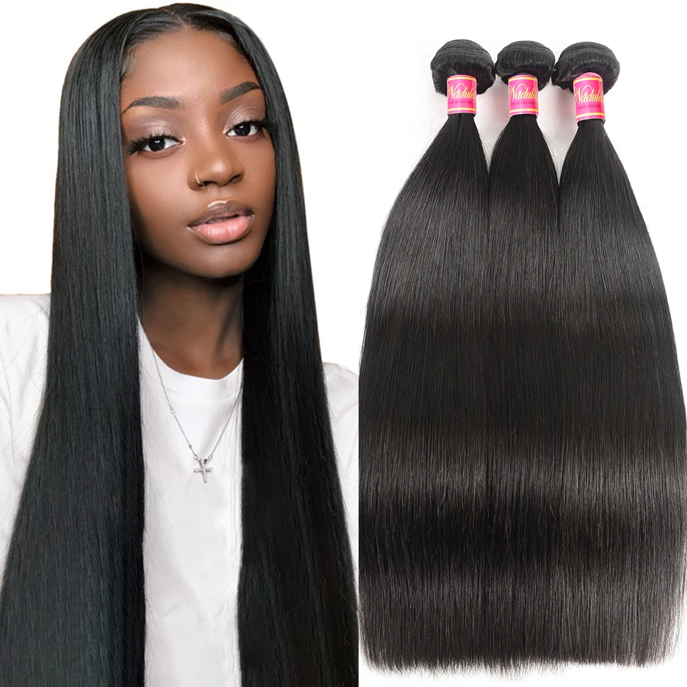 Nadula Hair 1 Bundle Indian Hair Straight s 8-30inch Hair s Natural Color