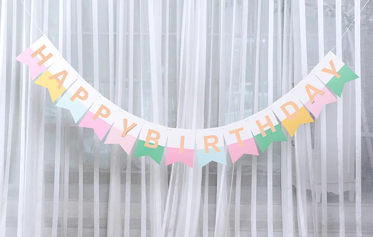 Happy Birthday-17 1 Набор рождественских баннеров для вечеринки в честь Дня Рождения для малышей, сувениры для детей, гирлянда с лесными животными - Цвет: Happy Birthday-17