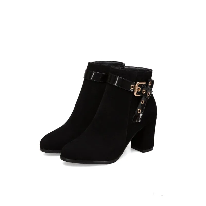 Big Size Small boots retro heavy heel belt buckle European Station Martin | Обувь
