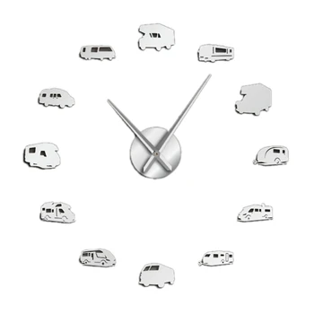 

Car Shape 3D Acrylic Mirror Wall Clock, Oversized Wall Clock In Living Room, Home Decoration