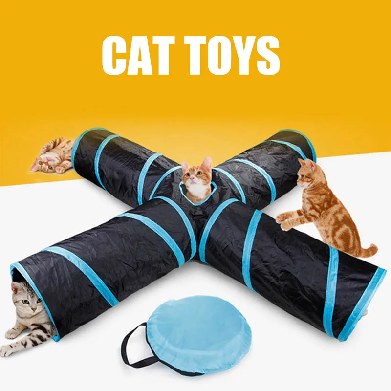 

Hot 2/3/4/5 Holes 14 Colors Foldable Pet Cat Tunnel Indoor Outdoor Pet Cat Training Toy for Cat Rabbit Animal Play Tunnel Tube