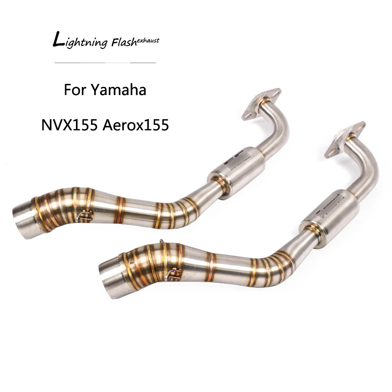 For Yamaha NVX155 Aerox155 Exhaust Pipe Motorcycle Header Link Pipe with Catalyst Slip On 51 mm Escape Scooter Exhaust System