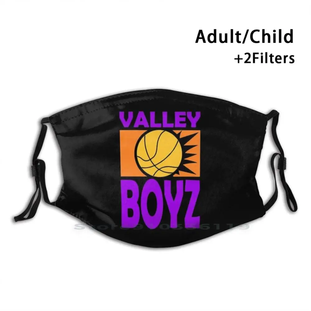 

Valleyboyz Retro Suns Logo Print Reusable Pm2.5 Filter DIY Mouth Mask Kids Valleyboyz Sun Phoenix Basketball Phx Devin Booker