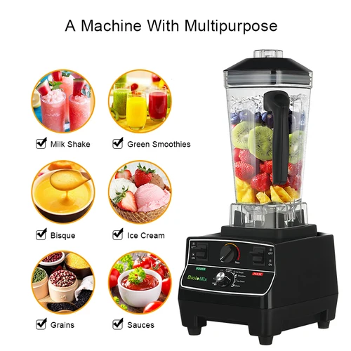 BioloMix BPA 프리 전문가용 스마트 타이머 사전 프로그램 블렌더 믹서 쥬서, 2L 병 2200W, 아이스 스무디 크러셔 3