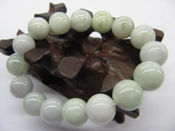 Natural Certified A Grade Jades(jadeite) 12mm Round Beads Bracelet