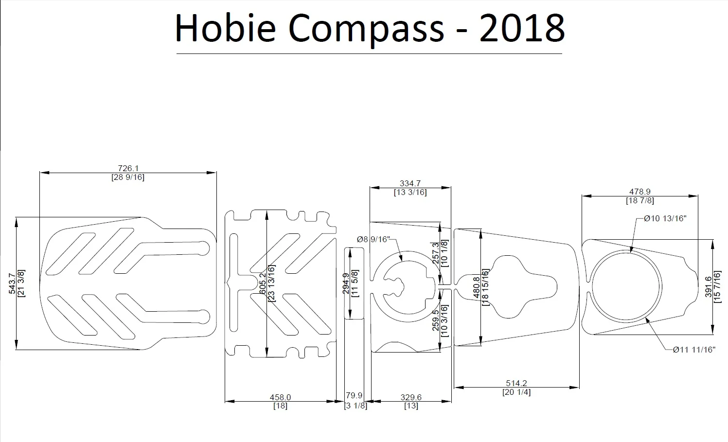 Hobie компас Каяк Лодка EVA настил КОВРИКИ НАБОР 1/4"