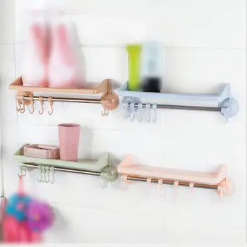 

4 Color Bathroom Hook Holder Multi Function Practical Wall Shelf Storage Rack Gadget Prop Convenient Hard Durable Home Showers