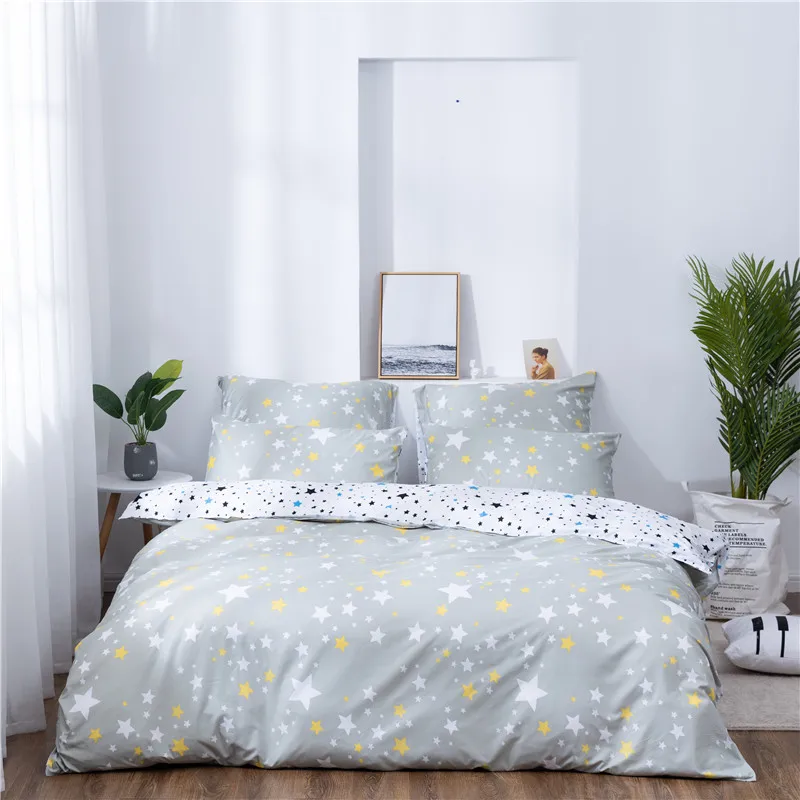US $232.48 X1005 Printed Solid bedding sets Home Bedding Set 47pcs High Quality Lovely Pattern with Star tree flower